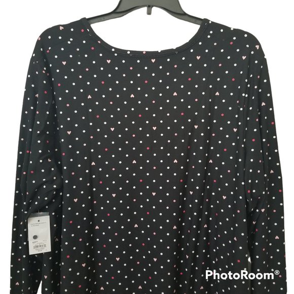 Croft & Barrow Long Sleeve Heart Henley Sleepshirt Pajamas Plus Size 3X - Picture 8 of 11
